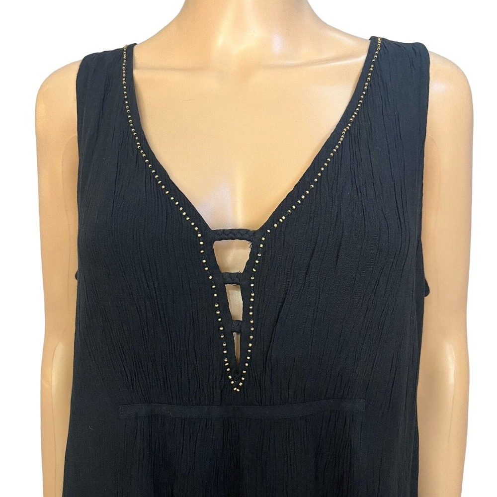 Idyllwind Miranda Lambert Gauzy Tank Dress Shift Beaded Plunging - Picture 2 of 8
